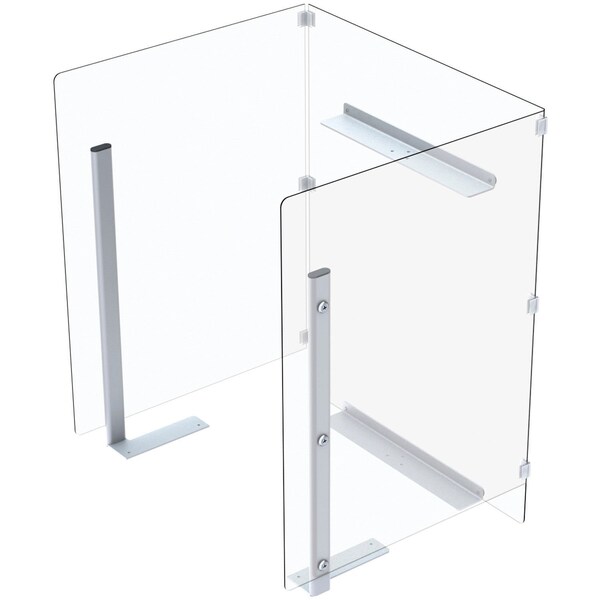 Global Industrial Clear Plastic Protective Shield For Mobile Computer PC Cart 695436 695436S - main